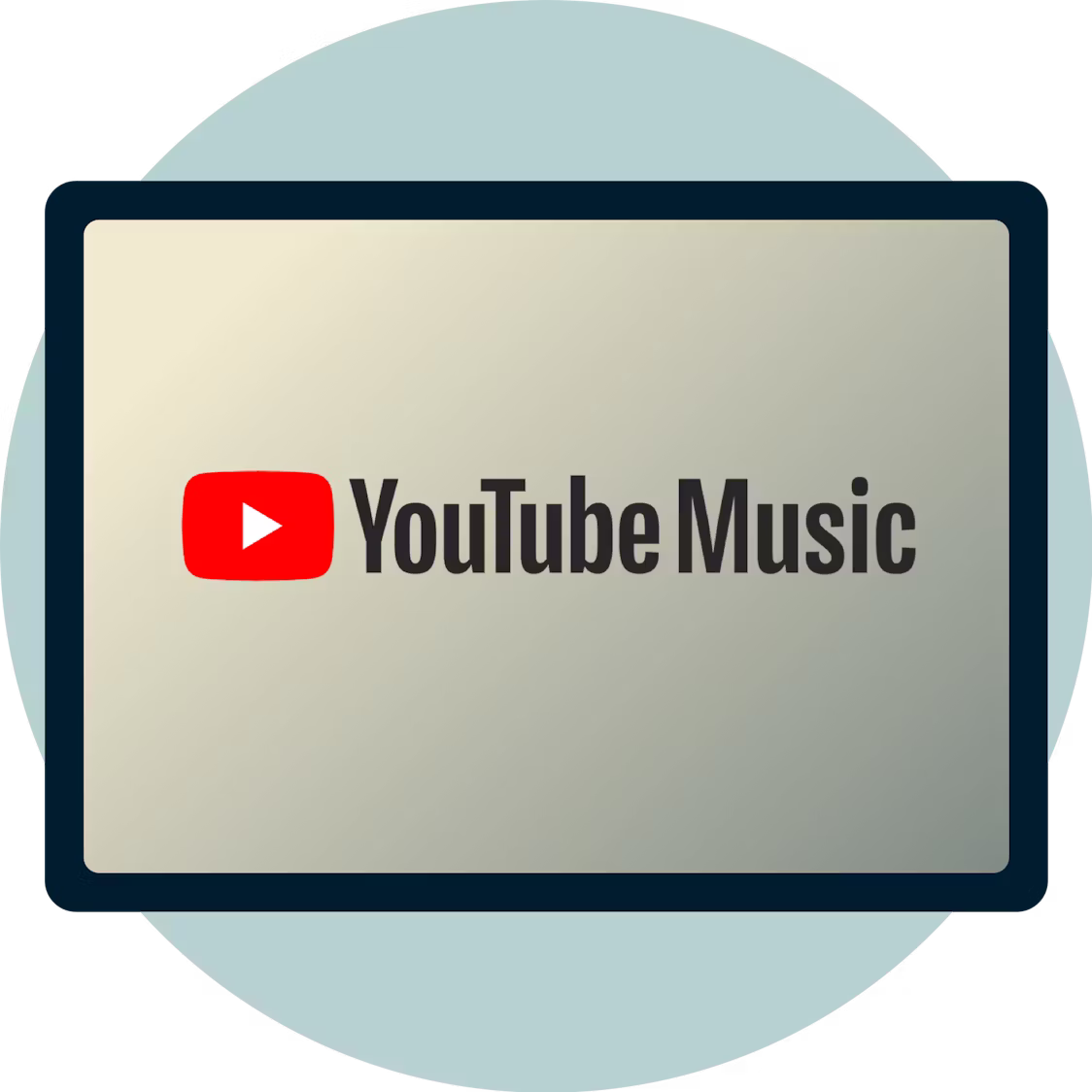 YouTube Music-logoen p&aring; en skjerm.