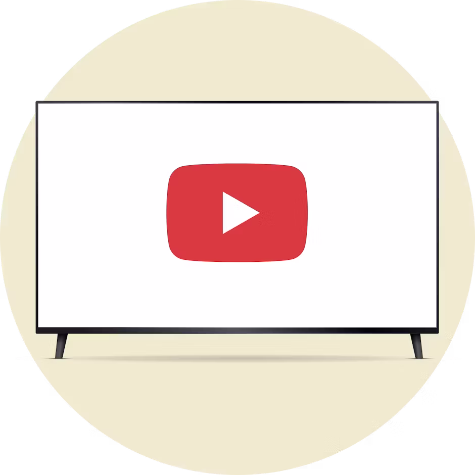 YouTube TV-logo p&aring; en skjerm.