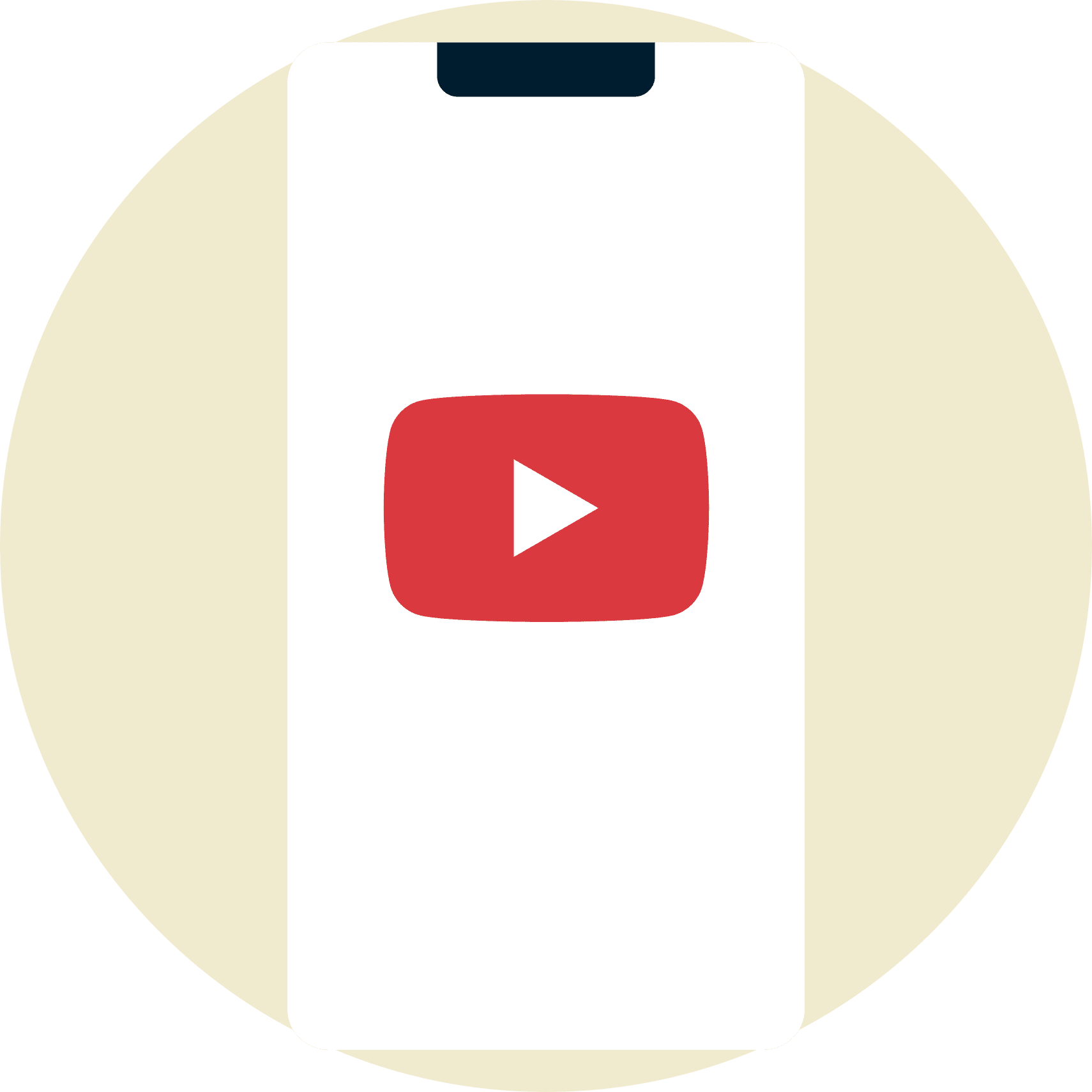 YouTube-logo p&aring; en mobil enhet.